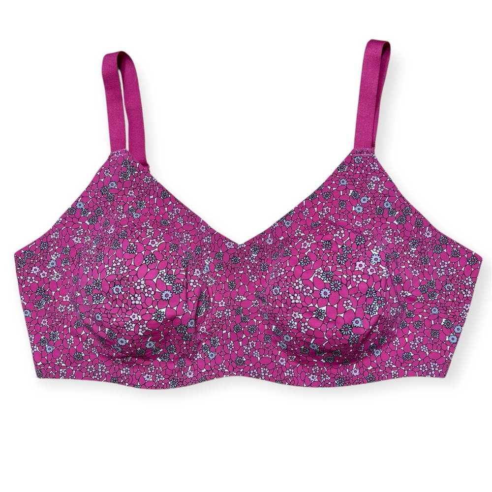 Anna Sui X Knix Floral Thin Strap Padded V-neck Wire Free Bra NWT In Posey Hedge